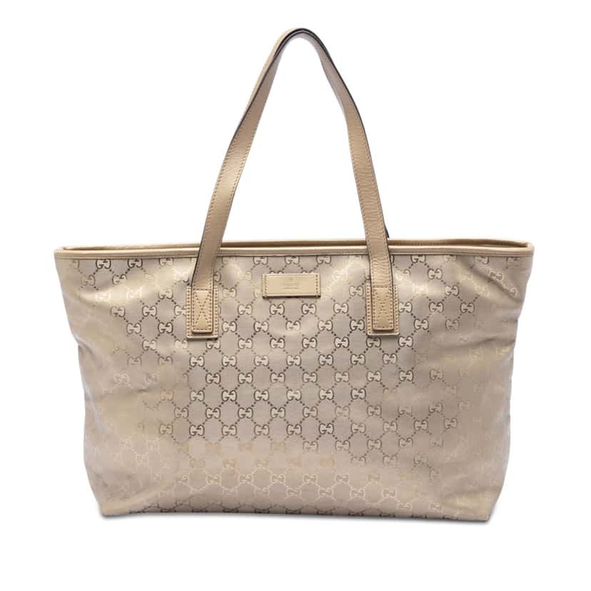 Gucci Medium GG Imprime Tote Gold Very good condition - Front View
