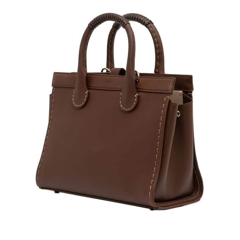 Chloé Medium Zipped Edith Satchel Brown Leather Very good condition - Back View