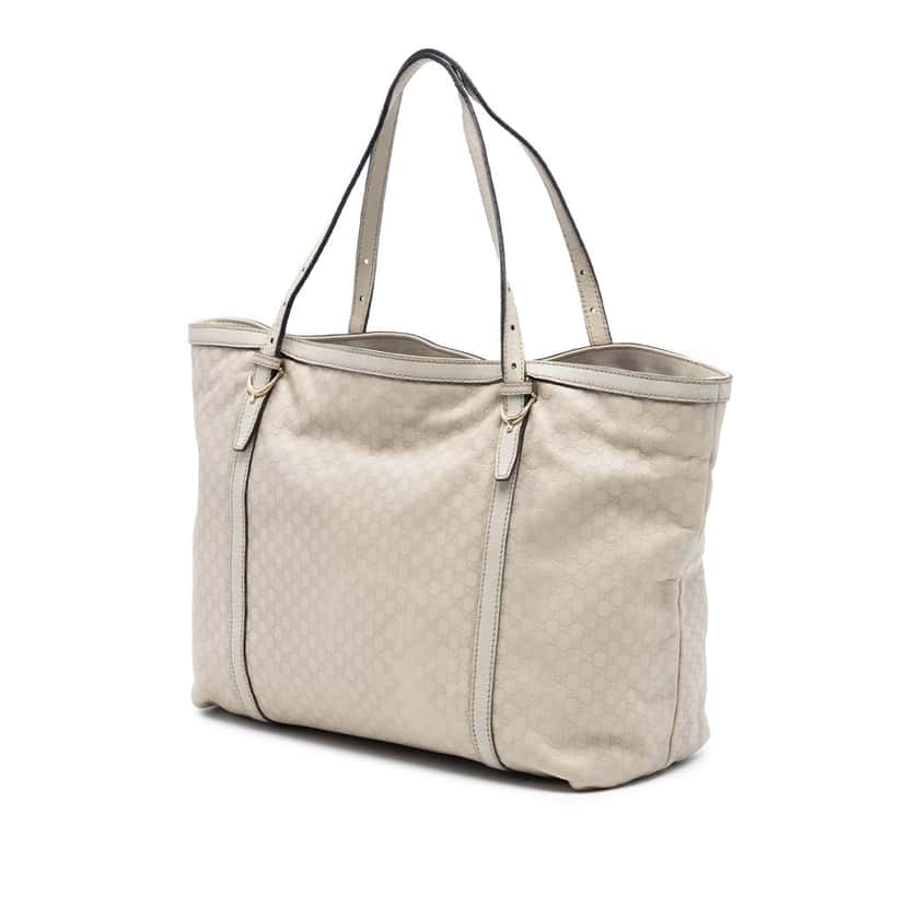 Gucci Microguccissima Nice Tote White Leather Very good condition - Back View