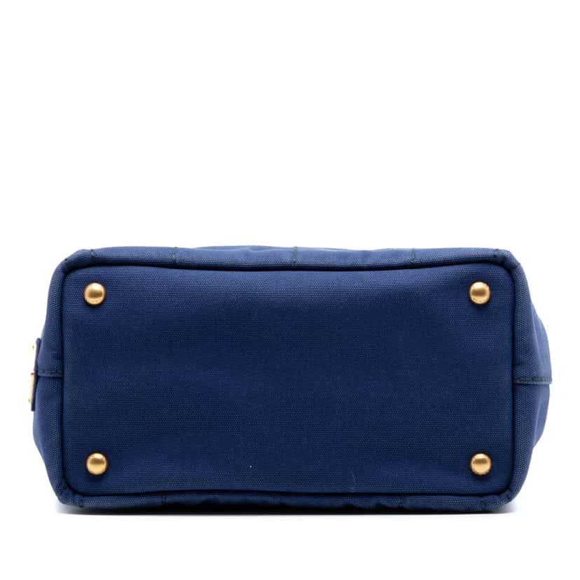 Prada Small Canvas Canapa Logo Satchel Blue Very good condition - Inside View