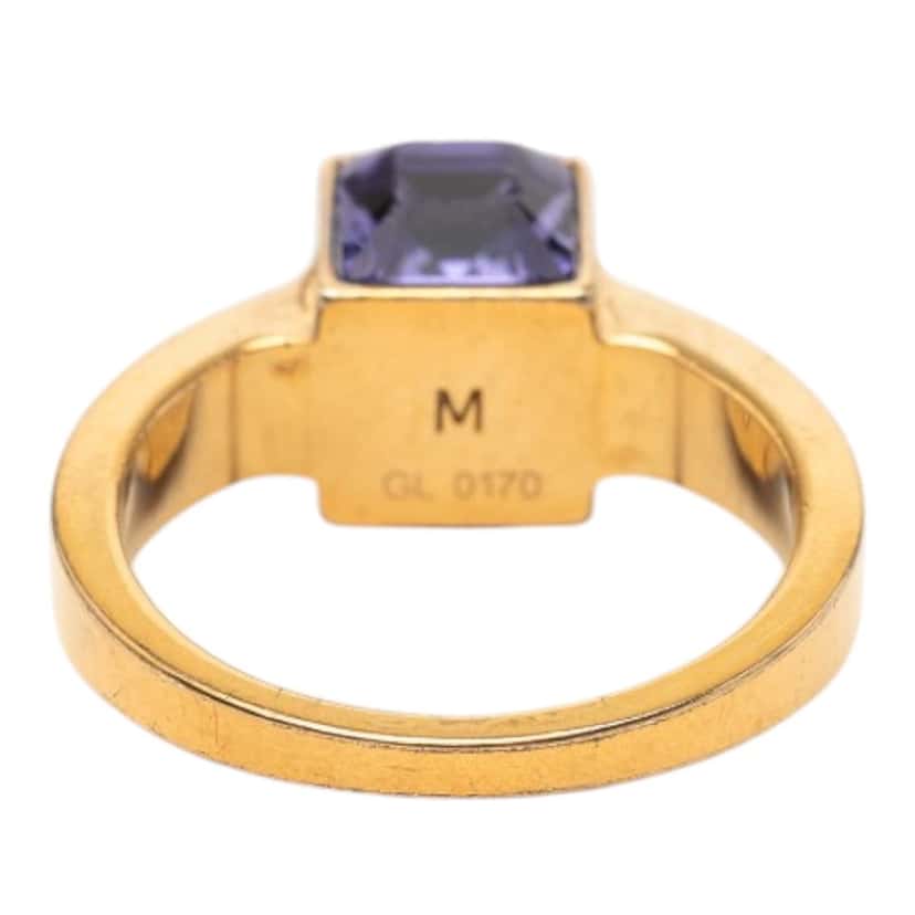 Louis Vuitton Gold Plated Crystal Gamble Cocktail Ring M Gold Metal Very good condition - Inside View