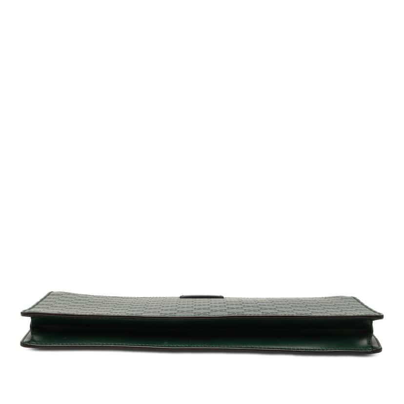 Gucci Guccissima Zip Messenger Bag Green Leather Good condition - Inside View