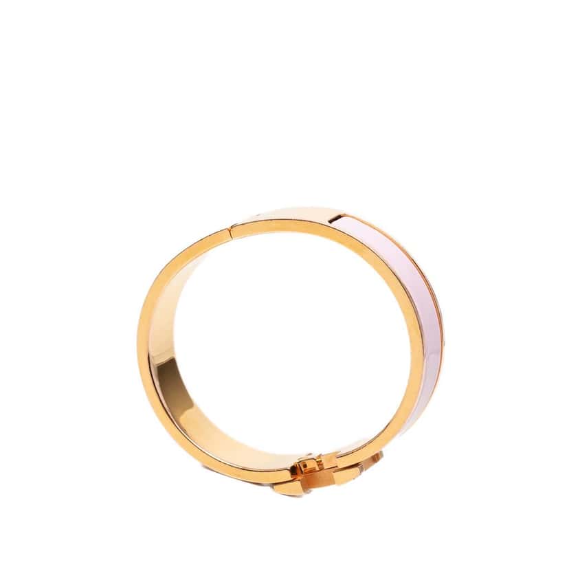 Hermès Narrow Enamel Clic H Bracelet PM Pink Very good condition - Box View