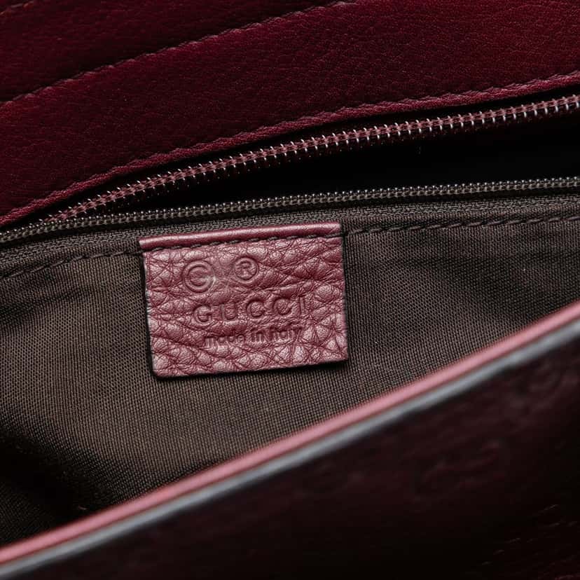 Gucci Guccissima Tender Bamboo Bar Tote Red Leather Very good condition - Box View