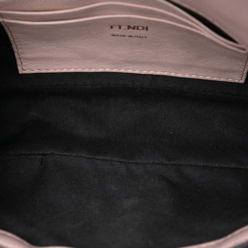Fendi Mini Zucca Embossed Leather Baguette Satchel Pink Leather Very good condition - Model View