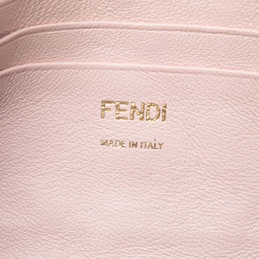 Fendi Mini Zucca Embossed Leather Baguette Satchel Pink Leather Very good condition - Box View