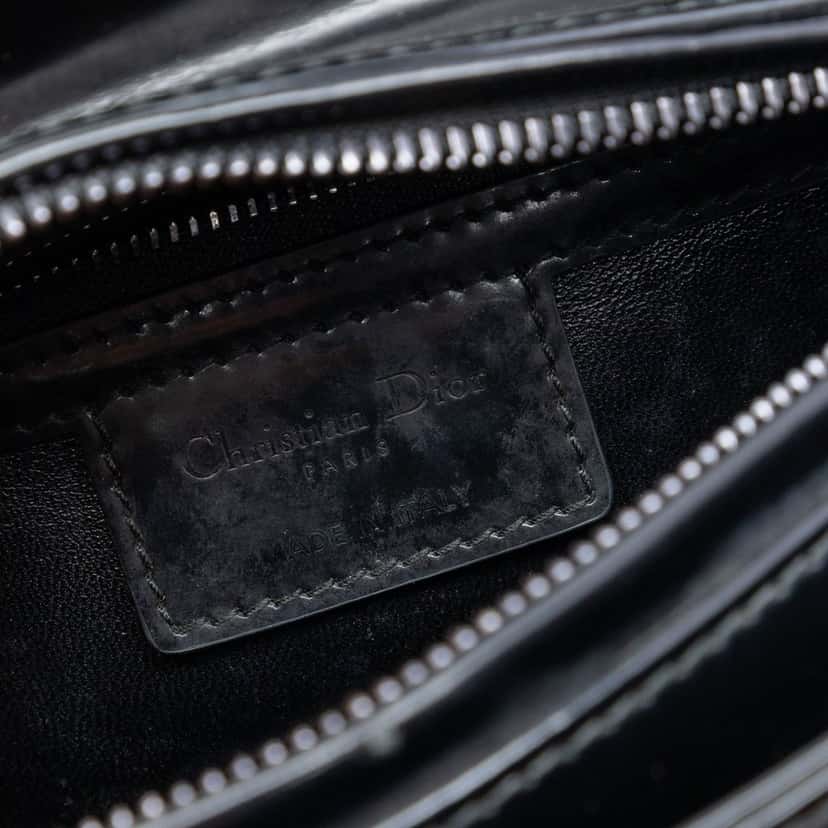 Dior Medium Patent Lady Dior Black Leather Very good condition - Box View