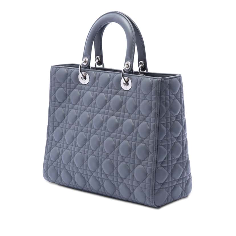 Dior Large Lambskin Cannage Lady Dior Other Leather Very good condition - Back View