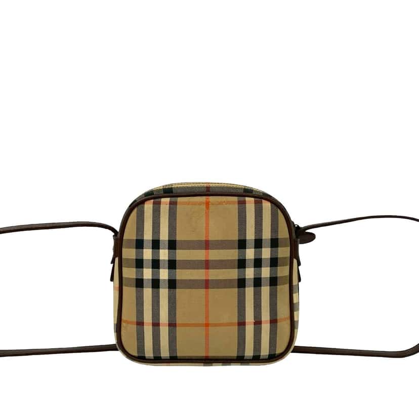 Burberry Haymarket Check Canvas Crossbody Beige Very good condition - Back View