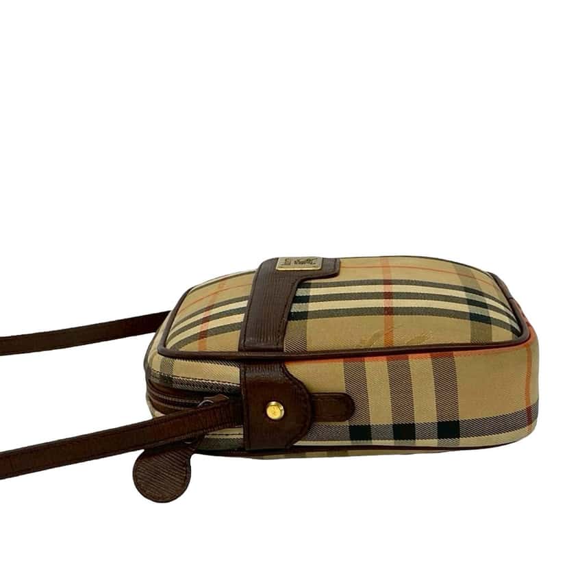 Burberry Haymarket Check Canvas Crossbody Beige Very good condition - Box View