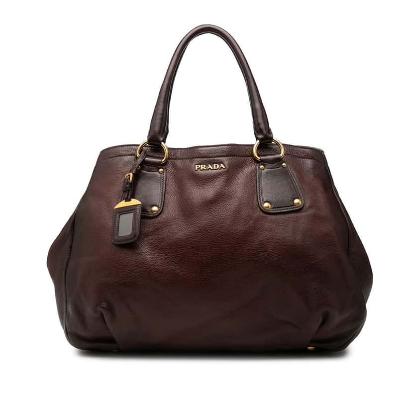 Prada Sfumato Cervo Antik Shopping Tote Brown Leather Very good condition - Front View