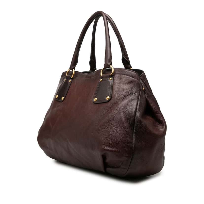 Prada Sfumato Cervo Antik Shopping Tote Brown Leather Very good condition - Back View