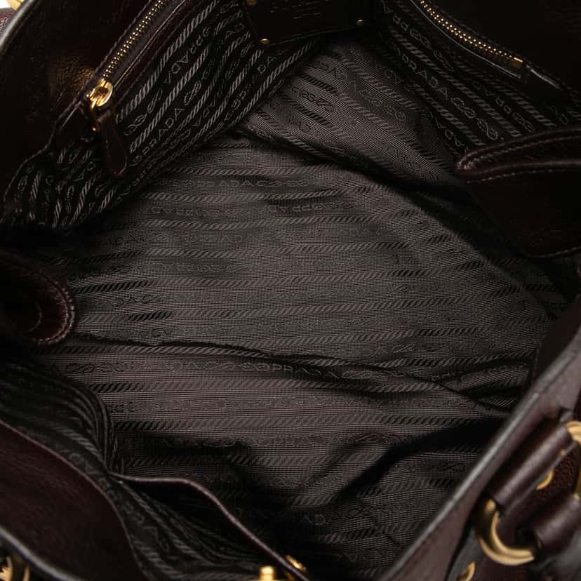 Prada Sfumato Cervo Antik Shopping Tote Brown Leather Very good condition - Model View