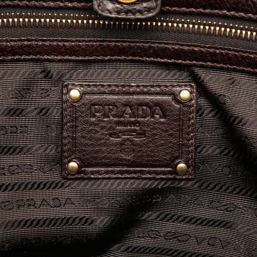 Prada Sfumato Cervo Antik Shopping Tote Brown Leather Very good condition - Box View
