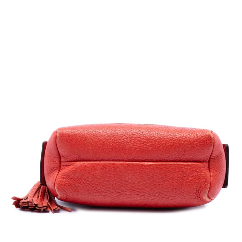 Gucci Pebbled Calfskin Soho Cosmetic Pouch Red Leather Very good condition - Inside View