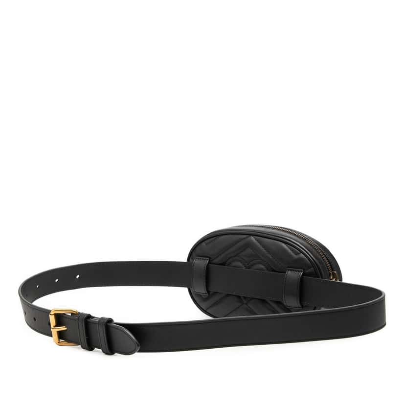 Gucci GG Marmont Matelasse Leather Belt Bag Black Leather Very good condition - Back View