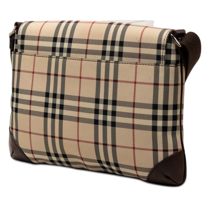 Burberry House Check Canvas Flap Crossbody Beige Very good condition - Back View