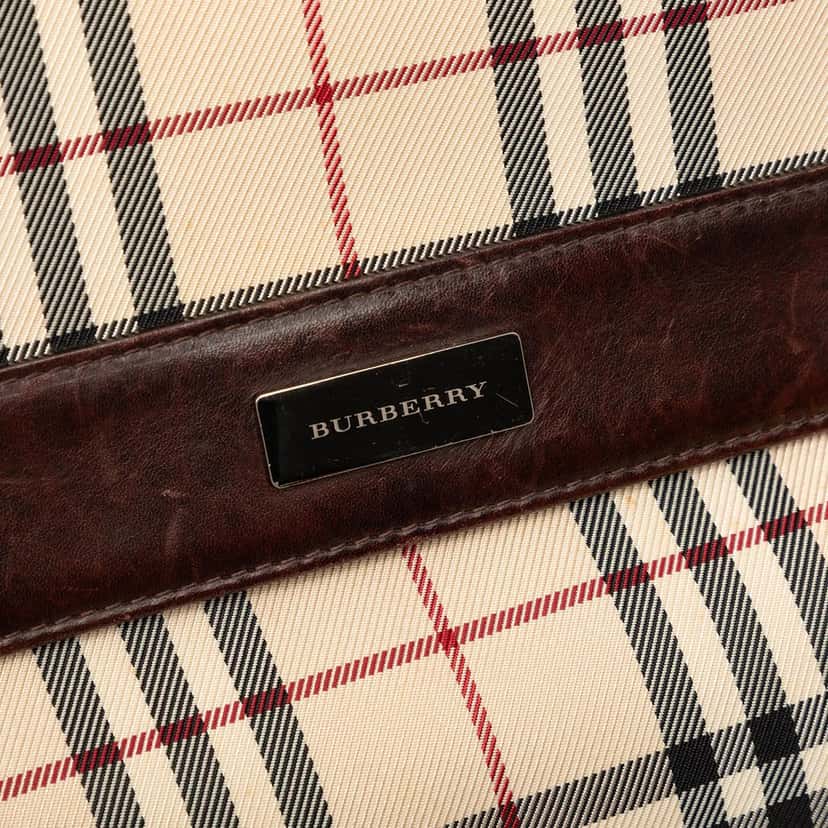 Burberry House Check Canvas Flap Crossbody Beige Very good condition - Box View