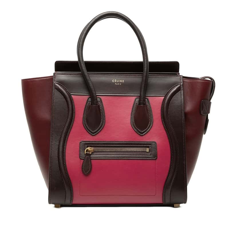 Celine Micro Tricolor Leather Luggage Tote Pink Leather Very good condition - Front View