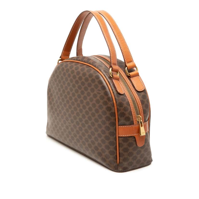 Celine Macadam Coated Canvas Dome Handbag Brown Good condition - Back View