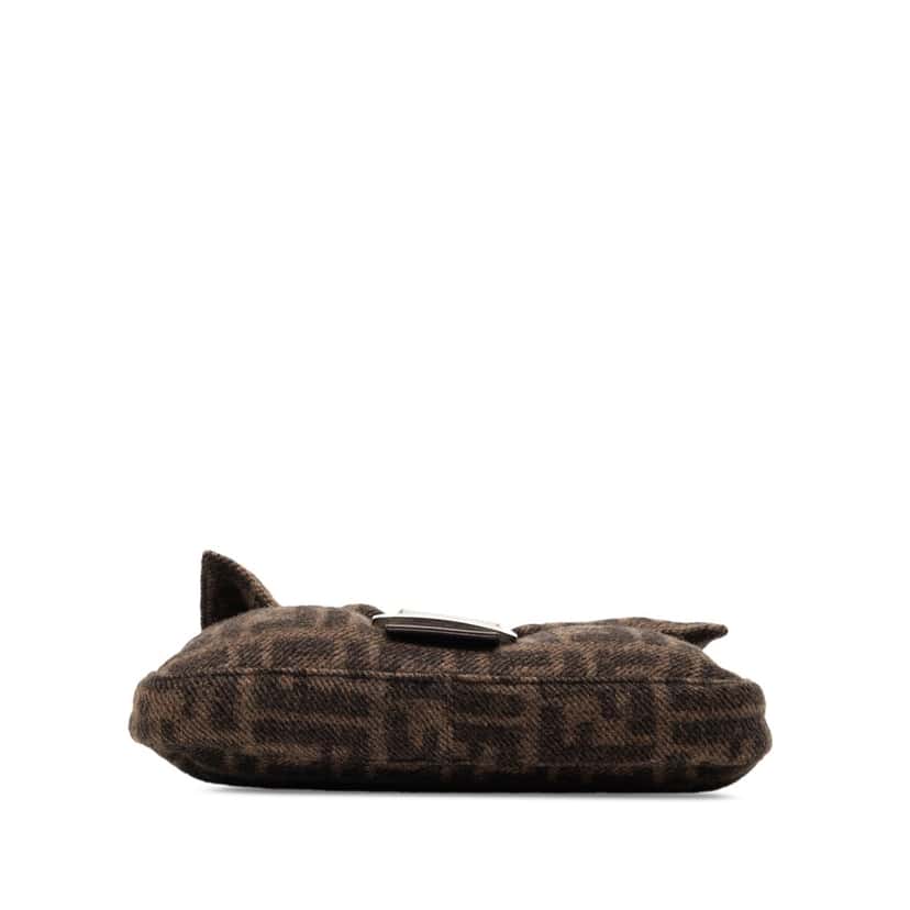 Fendi Mini Zucca Wool Baguette Brown Very good condition - Inside View