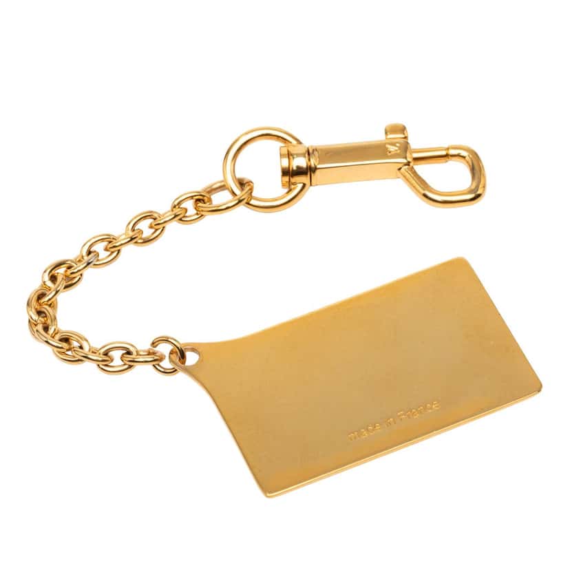 Louis Vuitton Gold Plated Inventeur Key Chain and Bag Charm Gold Metal Very good condition - Back View