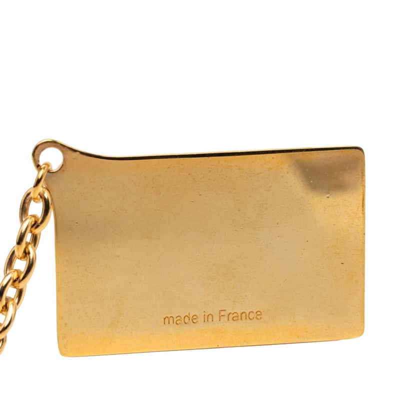 Louis Vuitton Gold Plated Inventeur Key Chain and Bag Charm Gold Metal Very good condition - Inside View