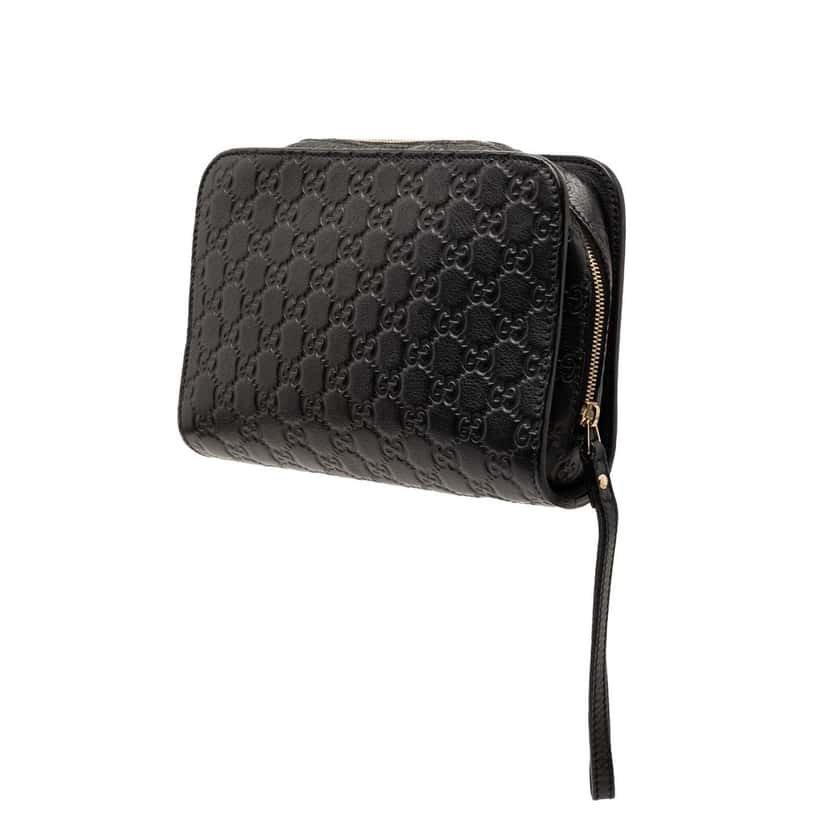 Gucci Guccissima Clutch Black Leather Very good condition - Back View