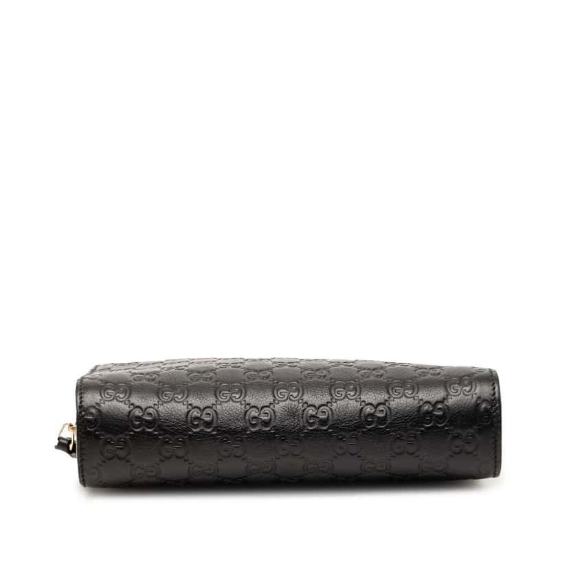 Gucci Guccissima Clutch Black Leather Very good condition - Inside View
