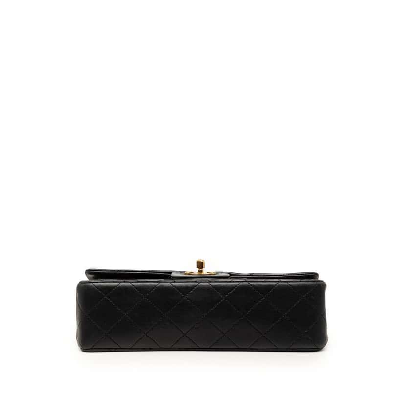 Chanel Small Classic Lambskin Double Flap Black Leather Very good condition - Inside View