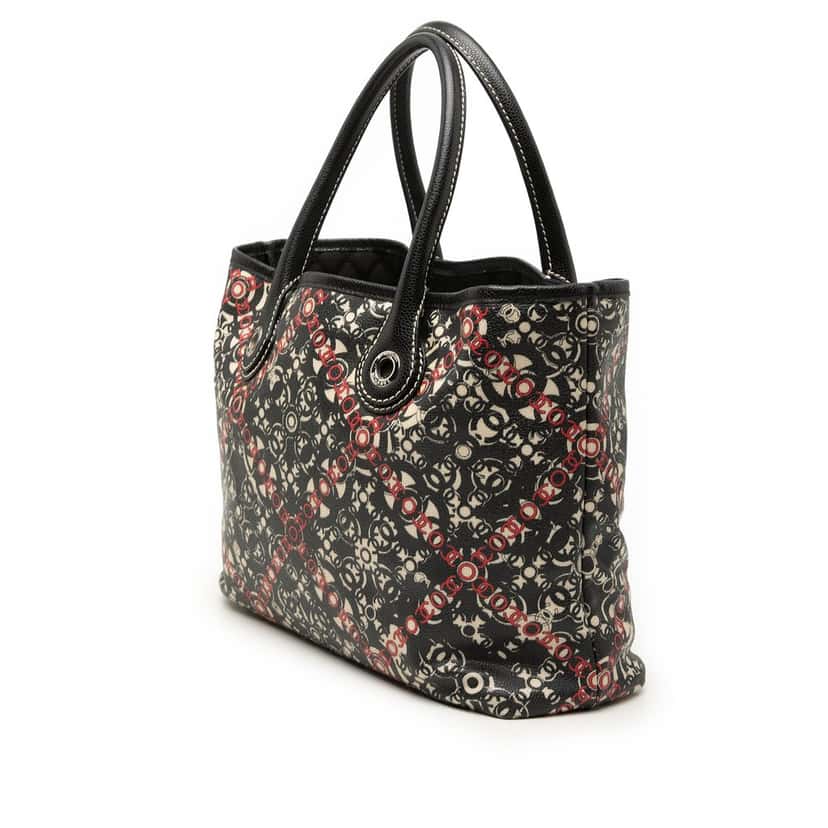 Chanel Small Coated Canvas Optic Coco Tote Black Very good condition - Back View