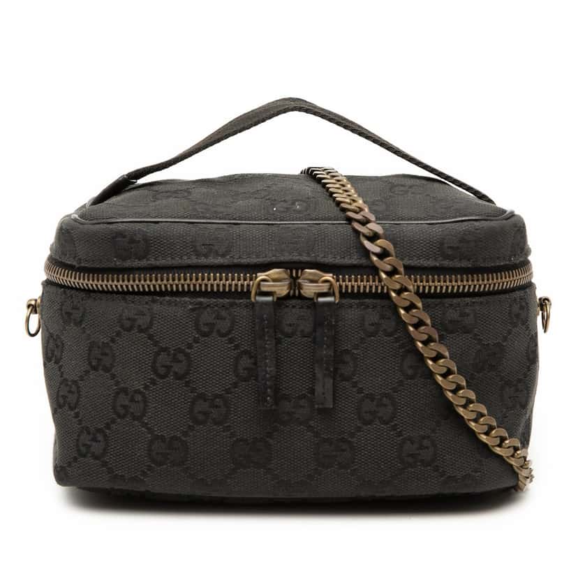 Gucci GG Canvas Vanity Bag Black Very good condition - Front View