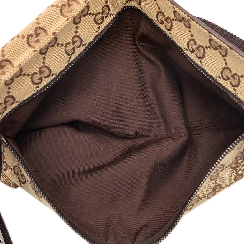 Gucci GG Canvas Double Pocket Belt Bag Beige Very good condition - Model View