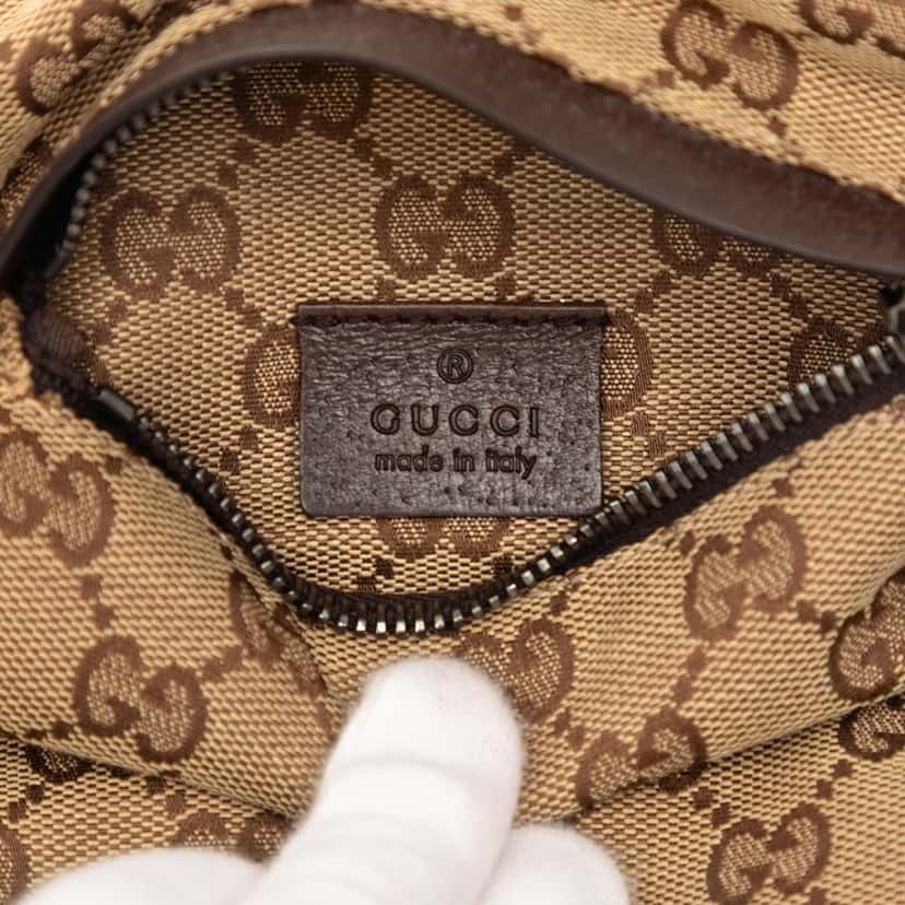 Gucci GG Canvas Double Pocket Belt Bag Beige Very good condition - Box View