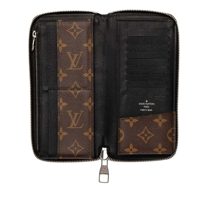 Louis Vuitton Monogram Macassar Vertical Zippy Wallet Brown Very good condition - Model View