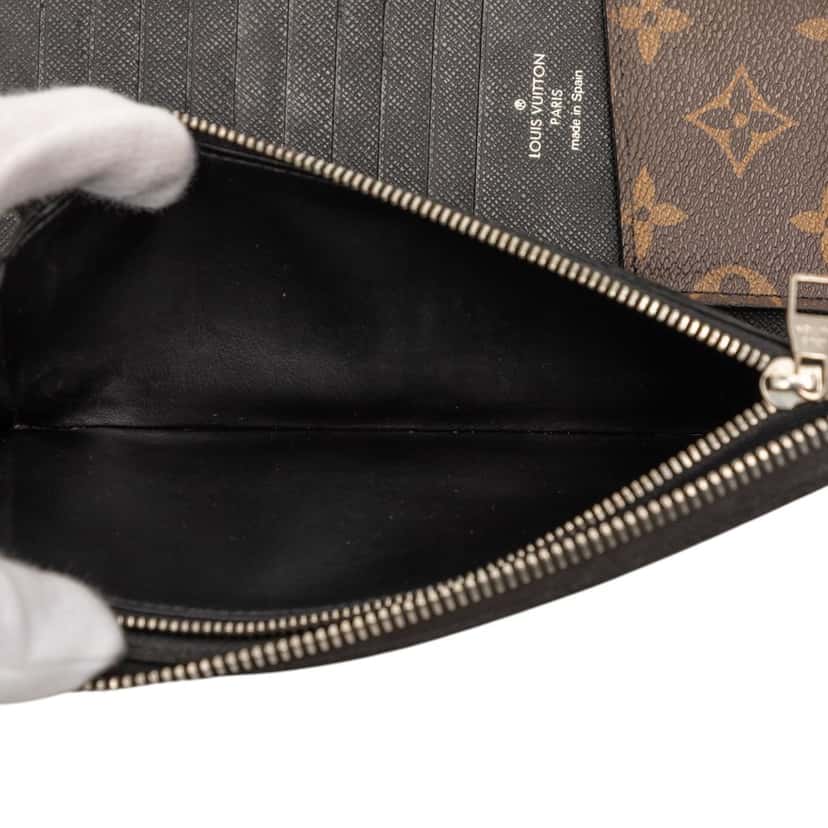 Louis Vuitton Monogram Macassar Vertical Zippy Wallet Brown Very good condition - Box View