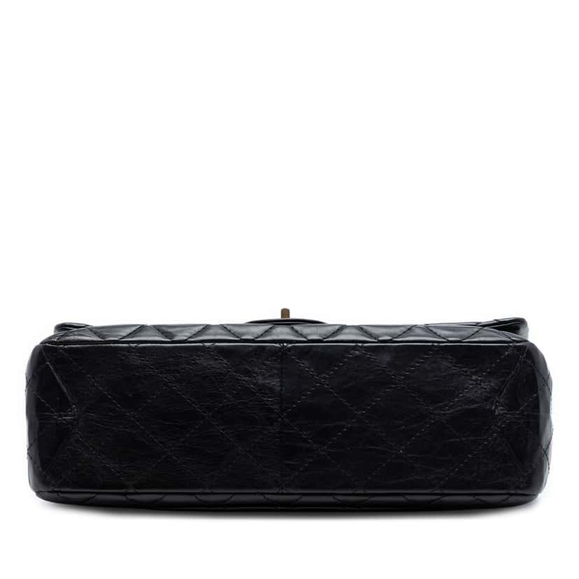 Chanel Quilted Aged Calfskin Reissue 2.55 Double Flap 227 Black Leather Very good condition - Inside View