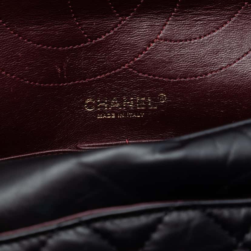 Chanel Quilted Aged Calfskin Reissue 2.55 Double Flap 227 Black Leather Very good condition - Box View
