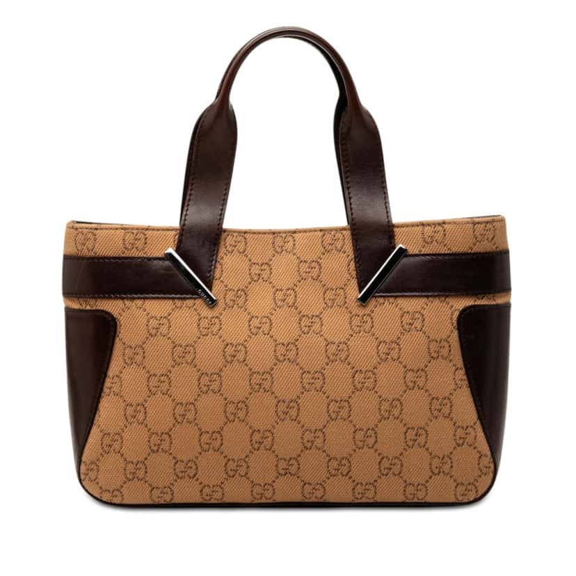 Gucci GG Denim Handbag Brown Very good condition - Front View