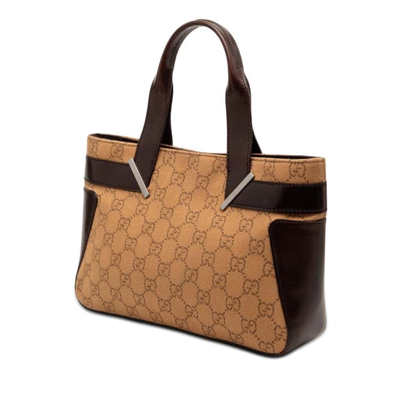 Gucci GG Denim Handbag Brown Very good condition - Back View