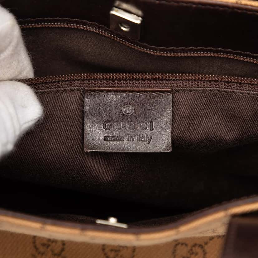 Gucci GG Denim Handbag Brown Very good condition - Box View