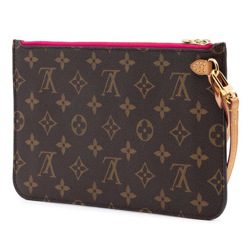 Louis Vuitton Monogram Neverfull MM Pouch Brown Very good condition - Back View