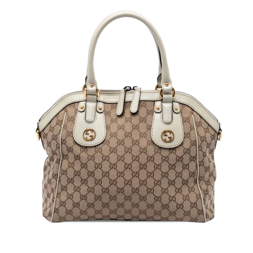 Gucci GG Canvas Scarlett Satchel Beige Very good condition - Front View