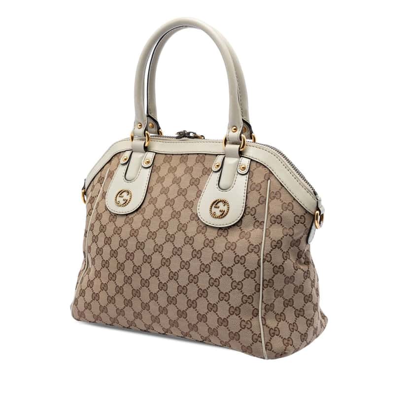 Gucci GG Canvas Scarlett Satchel Beige Very good condition - Back View