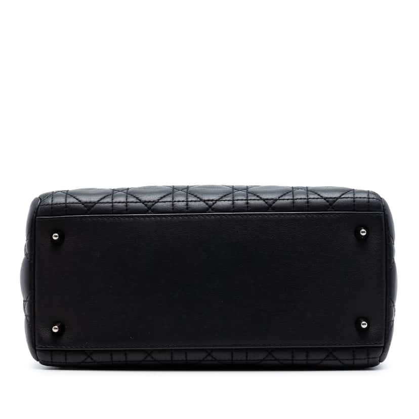 Dior Medium Lambskin Cannage Lady Dior Black Leather Very good condition - Inside View