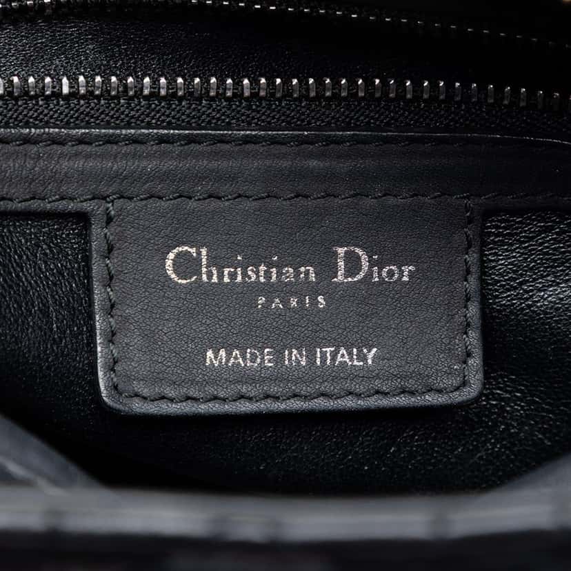 Dior Medium Lambskin Cannage Lady Dior Black Leather Very good condition - Box View