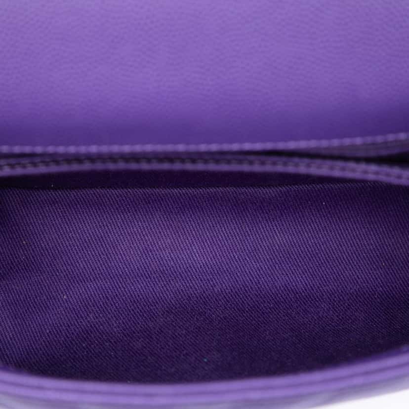 Chanel Mini Chevron Caviar Coco Top Handle Bag Purple Leather Very good condition - Model View