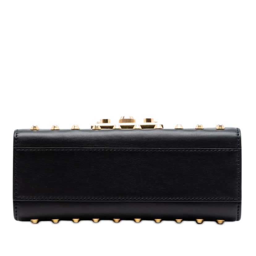 Gucci Small Pearl Studded Leather Padlock Crossbody Black Leather Very good condition - Inside View