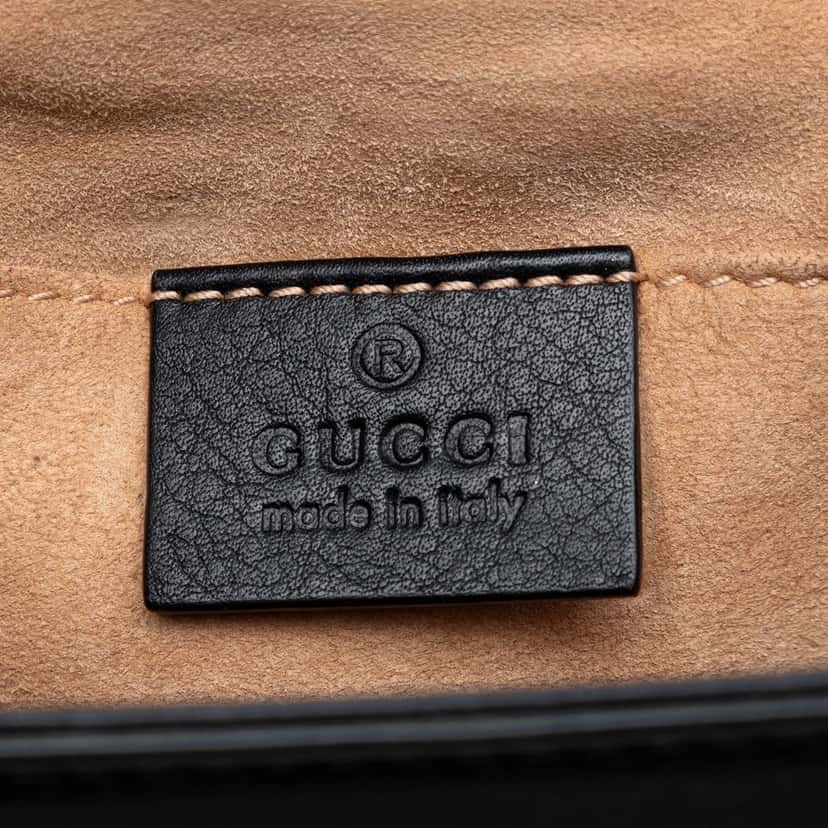 Gucci Small Pearl Studded Leather Padlock Crossbody Black Leather Very good condition - Box View