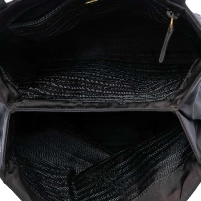 Prada Tessuto Metal Handle Bag Black Very good condition - Model View